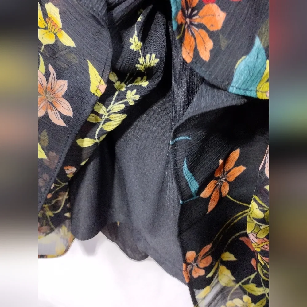 Tommy Hilfiger Floral Dress Women's 12 Multicolor Artsy Cottagecore Peasant - Picture 7 of 10